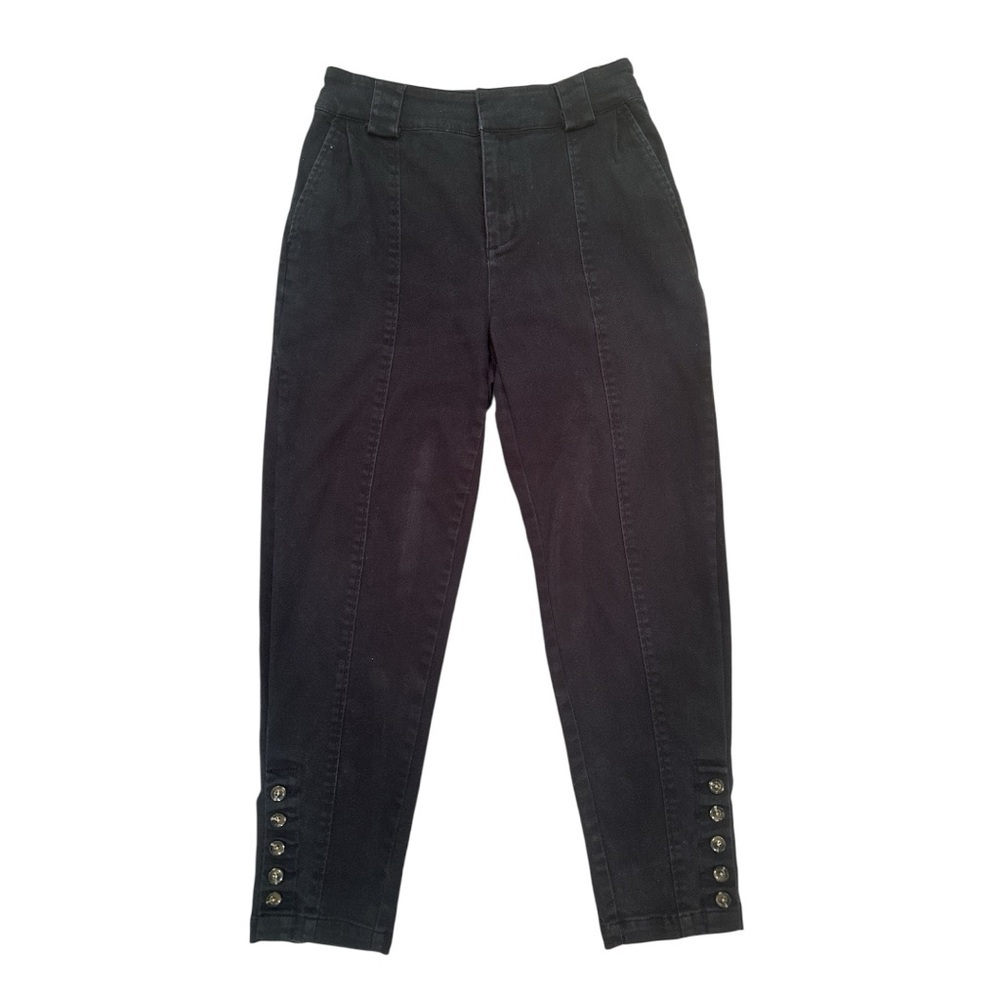 Who What Wear Black High Rise Jeans Classic Style Buttons on Leg Sz 2 Versatile - Picture 2 of 7